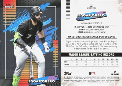 Edgar Quero — 2026 Topps Finest Base Uncommon