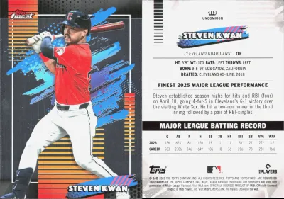 Steven Kwan — 2026 Topps Finest Base Uncommon
