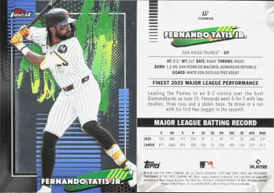 Fernando Tatis Jr. — 2026 Topps Finest Base Common