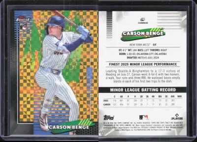 Carson Benge — 2026 Topps Finest Gold X-Fractor