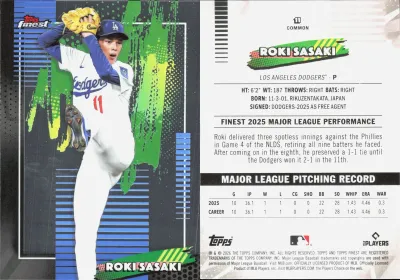 Roki Sasaki 2025 Topps Finest