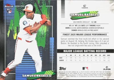 Samuel Basallo 2026 Topps Finest
