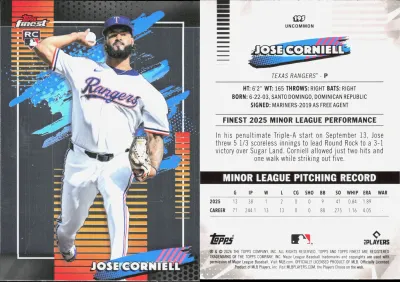 Jose Corniell — 2026 Topps Finest Base Uncommon