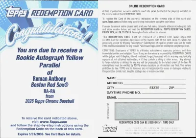 Roman Anthony card
