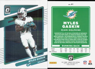 Myles Gaskin — 2021 Panini Donruss Optic