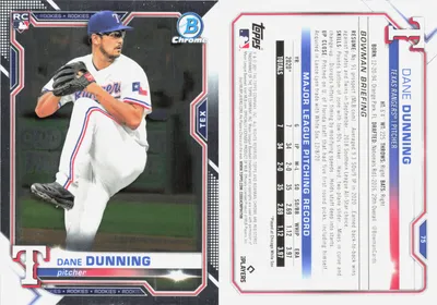 Dane Dunning — 2021 Topps Bowman Chrome