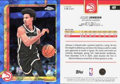 Jalen Johnson — 2025 Topps Chrome Update Sapphire